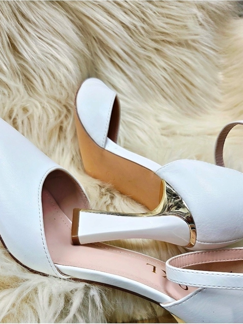 White Women's Block Heel Sandals - Classic Elegant Style